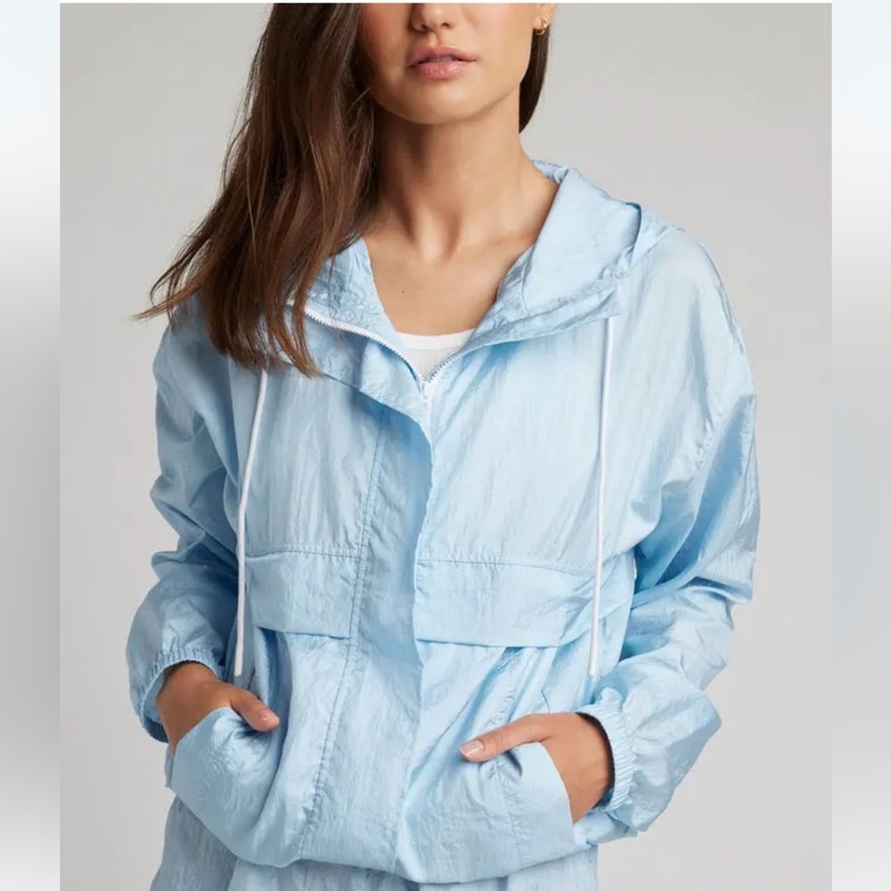 Negative Underwear Light Blue Parachute Zip Up Windbreaker size Small